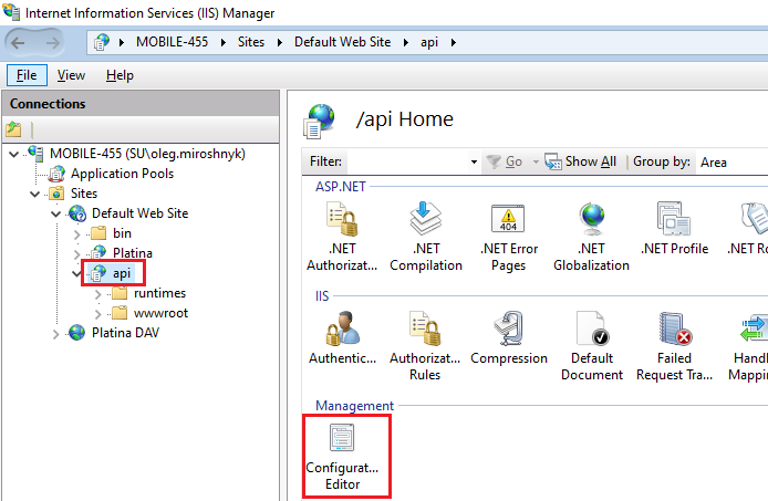 IIS Configuration Editor