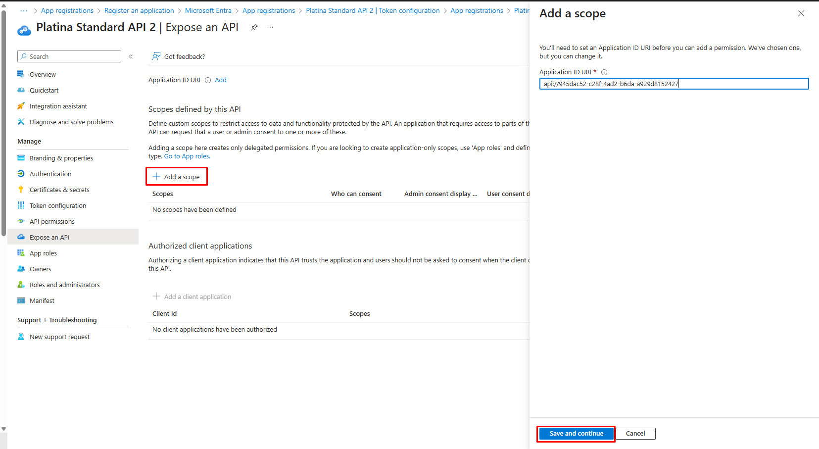 Add application ID URI